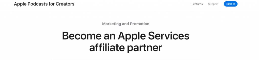apple podcast affiliate program