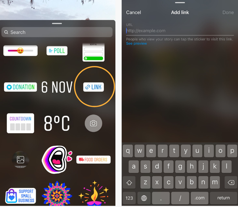 promote your podcast using instagram stories links